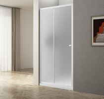 Aqualine UGGA posuvné sprchové dvere 1200mm, Brick sklo, biela AWS120 Aqualine UGGA posuvné sprchové dvere 1200mm, Brick sklo, biela AWS120