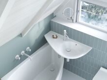Ravak Umývadlo Avocado L 85x45 white s otvormi a CLEANER čistič XJ1L1100000