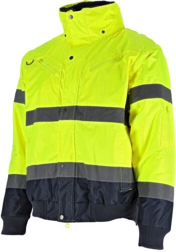 STALCO Bunda zateplená, výstražná BOMBER, 3v1, 3XL, žlutá