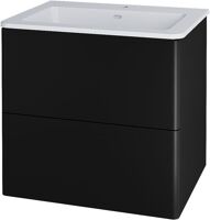 Mereo Siena, kúpeľňová skrinka s umývadlom z liateho mramoru 61 cm, čierna mat CN440M