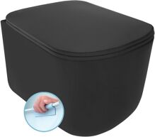 Kerasan TRIBECA závesná WC misa, Rimless, 35x54 cm, čierna mat Kerasan TRIBECA závesná WC misa, Rimless, 35x54 cm, čierna mat