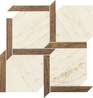 Tubadzin LARDA 1 White 34,6x34,6 cm,hrúbka 11,5 mm dlažba-mozaika matná/lesklá rektifikovaná,mrazuvzd. MP-01-160-0346-0346-1-009