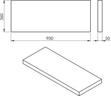 Sapho AVICE doska 90x36cm, Cement (2) (1)