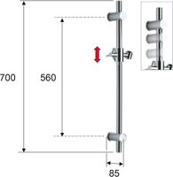 Sapho Posuvný držiak sprchy, 700mm, čierna matná SC015 SC015 (2) (1)